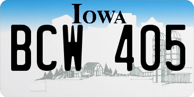IA license plate BCW405