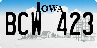 IA license plate BCW423