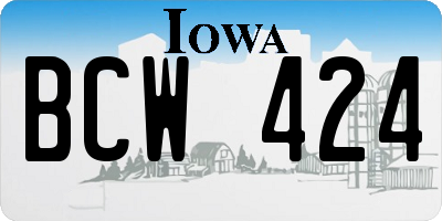 IA license plate BCW424