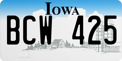 IA license plate BCW425