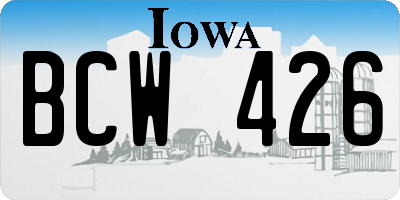IA license plate BCW426