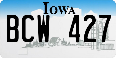 IA license plate BCW427