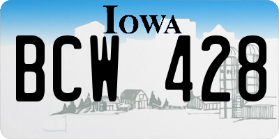 IA license plate BCW428