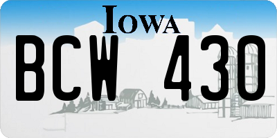 IA license plate BCW430