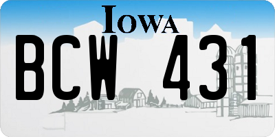 IA license plate BCW431