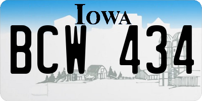 IA license plate BCW434