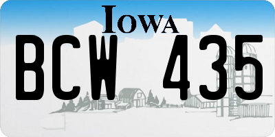 IA license plate BCW435