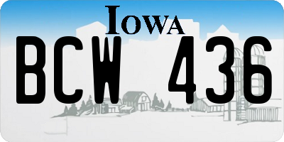 IA license plate BCW436