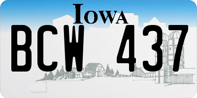 IA license plate BCW437