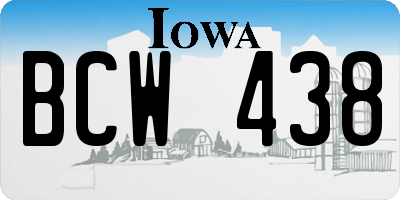 IA license plate BCW438