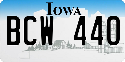 IA license plate BCW440