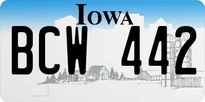 IA license plate BCW442