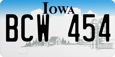 IA license plate BCW454