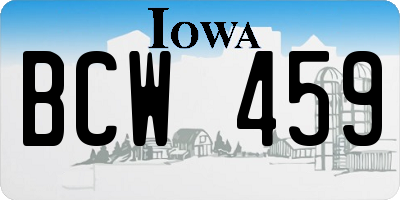 IA license plate BCW459