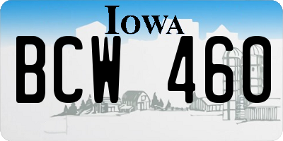 IA license plate BCW460