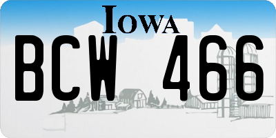 IA license plate BCW466