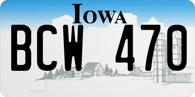 IA license plate BCW470