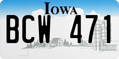 IA license plate BCW471