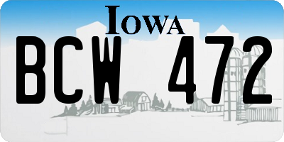 IA license plate BCW472