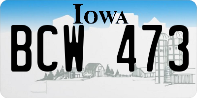 IA license plate BCW473