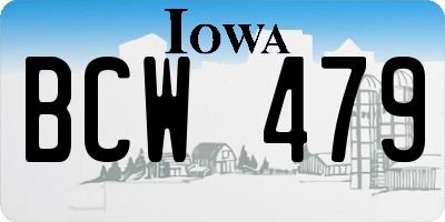 IA license plate BCW479