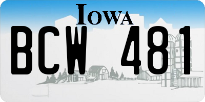IA license plate BCW481