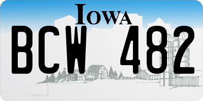 IA license plate BCW482