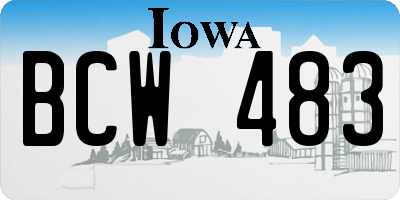 IA license plate BCW483