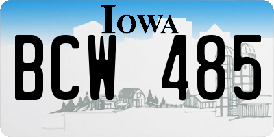 IA license plate BCW485