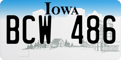 IA license plate BCW486