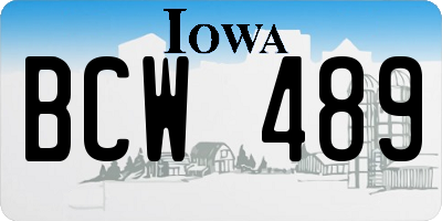 IA license plate BCW489