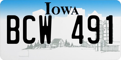 IA license plate BCW491