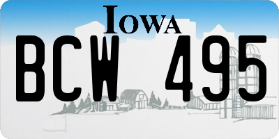 IA license plate BCW495