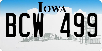 IA license plate BCW499