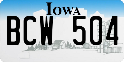 IA license plate BCW504