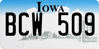 IA license plate BCW509