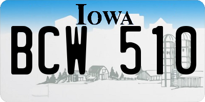 IA license plate BCW510