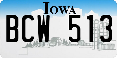 IA license plate BCW513