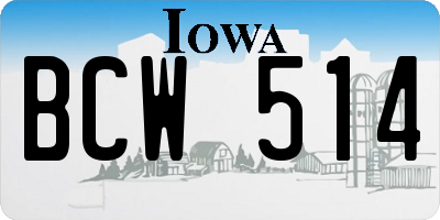 IA license plate BCW514