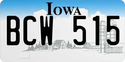 IA license plate BCW515