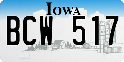 IA license plate BCW517