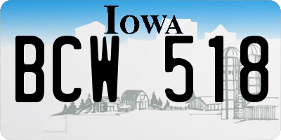 IA license plate BCW518
