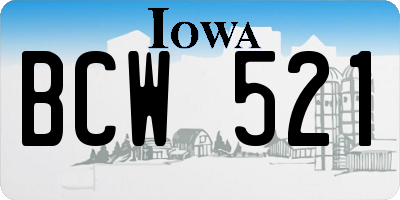 IA license plate BCW521