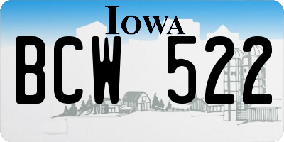 IA license plate BCW522