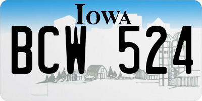 IA license plate BCW524