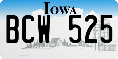 IA license plate BCW525