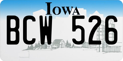 IA license plate BCW526