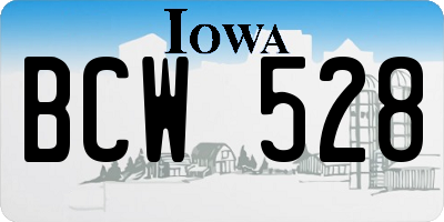 IA license plate BCW528