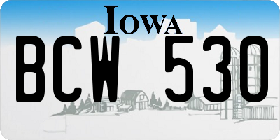 IA license plate BCW530