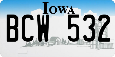 IA license plate BCW532